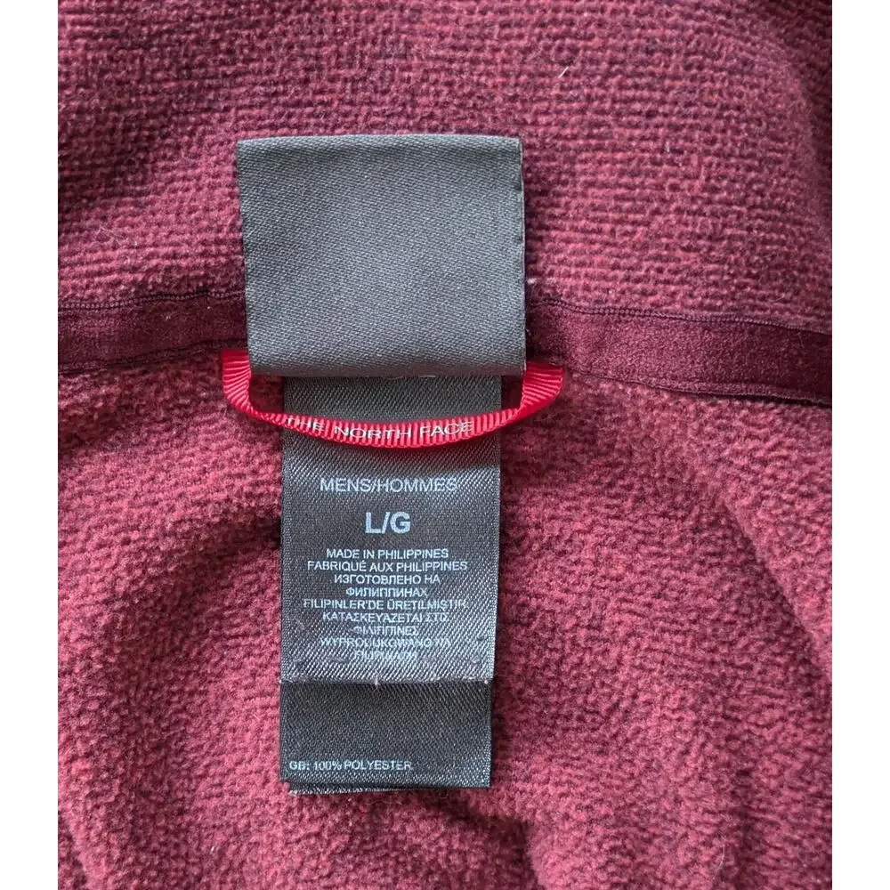 The North Face Mens Quarter Zip Fleece Pullover Large Maroon Burgundy Gorpcore